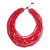 Hand Made Beaded Wood Multi-Strand Necklace 'Glorious You in Red'