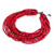 Hand Made Beaded Wood Multi-Strand Necklace 'Glorious You in Red'