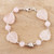 Rose Quartz and Sterling Silver Beaded Bracelet 'Pale Passion'