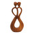 Hand Made Suar Wood Statuette from Bali 'Caring Partners'