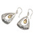 Citrine and Sterling Silver Dangle Earrings 'Lovely Temple'