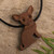 Small Dog Pendant of Aguano Wood on Black Nylon Cord 'Little Chihuahua'