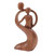 Artisan Crafted Suar Wood Statuette 'Father's Protection'
