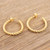 Rope Motif 22k Gold Plated Half-Hoop Earrings 'Twist of the Rope'