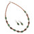 Ceramic Beaded Necklace and Earring Set from Peru 'Sacred Leaves'