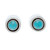 Button Earrings with Natural Turquoise 'Goddess Glow'