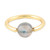 Hand Made Gold-Plated Labradorite Single Stone Ring 'Return to Saturn in Grey'