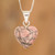 Natural Rhodonite Pendant Necklace 'Pink Maya Heart'