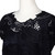 Hand-Embroidered Black Rayon Blouse with Floral Motif 'Night Bloom'