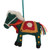 Set of 4 Embroidered Wool Felt Pony Ornaments with Fur 'Winter Ponies'