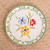 Floral Ceramic Plate from Thailand 'Primrose Path in Green'