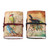 Set of 2 Handmade Indian Paper Mini Journals with Birds 'Spring Songbirds'