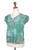 Embroidered Viridian Rayon Top with Leafy Motifs 'Viridian Fall'