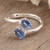 Sterling Silver Wrap Ring with Vibrant Blue Kyanite Stones 'Intense Blue Focus'