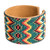 Beaded Leather and Suede Cuff Bracelet Handmade in Guatemala 'Geometric Diversity'