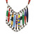 Recycled Paper Tiger's Eye Stainless Steel Pendant Necklace 'Colorful Rainbow'
