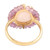 18k Gold-Plated Cocktail Ring with 6-Carat Rose Quartz Gem 'Rose Oasis'