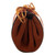 Brown Leather and Suede Llama Coin Purse with Tie Closure 'Frugal Llama'