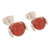 Natural Carnelian  Sterling Silver Stud Earrings from Peru 'Fire Dots'