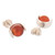 Natural Carnelian  Sterling Silver Stud Earrings from Peru 'Fire Dots'