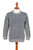 Blue and Grey Men's 100 Alpaca Ribbed Knit Pullover Sweater 'Brioche'