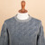 Blue and Grey Men's 100 Alpaca Ribbed Knit Pullover Sweater 'Brioche'