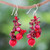 Handcrafted Multi-Gemstone Red Dangle Earrings 'Red Paradise'