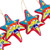 Set of 4 Handcrafted Ceramic Talavera Star Ornaments in Red 'Floral Sunrise'