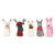 5 Wool Felt Farm Animal Bottle Toppers Handmade in India 'Barnyard Holiday'