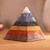 Petite Multi-gemstone Seven Chakras Pyramid Statuette 'Chakra Flow'