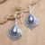 Sterling Silver Dangle Earrings with Blue Cultured Pearls 'Blue Gala'