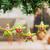 Set of 4 Handcrafted Talavera Star Ceramic Ornaments 'Olive Constellation'