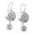 Sterling Silver Hammered Dangle Earrings from Bali 'Twin Discs'