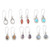 Set of 6 Sterling Silver Gemstone Dangle Earrings from India 'Everyday Gems'