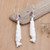 Amethyst Bone and Sterling Silver Bat Dangle Earrings 'Resting Bats'