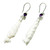 Amethyst Bone and Sterling Silver Bat Dangle Earrings 'Resting Bats'