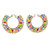 Colorful 14k Gold-Plated Brass and Glass Beads Hoop Earrings 'Rainbow Flair'