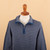 Men's Striped Collared Pullover Sweater in Blue 'Blue Paths'