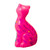 Hand-Painted Pink Ceramic Cat Figurine with Floral Motif 'Sweet Cat in Pink'