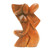 Hand-Carved Romantic Suar Wood Sculpture of a Couple 'Comfort Hug'