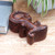 Hand-Carved Cocodrile-Themed Suar Wood Puzzle Box from Bali 'Crocodile's Challenge'
