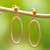 18k Gold-Plated Brass Oval Dangle Earrings from Bali 'Avant-Garde Dame'