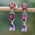 4-Carat Faceted Multi-Gemstone Dangle Earrings from Thailand 'Tulip Garden'