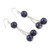 Sterling Silver Dangle Earrings with Lapis Lazuli Beads 'Dancing Intellect'