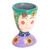 Painted Floral Purple and Green Ceramic Flower Pot Small 'Flourishing Energy'