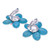Floral Howlite and Glass Beaded Clip-On Earrings 'Summer Blossoming'