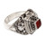 Sterling Silver Locket Ring with Carnelian Stone from Bali 'Trendy Red'