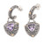 18k Gold-Accented Dangle Earrings with Triangle Amethyst Gem 'Triangle of the Wise'