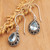 Sterling Silver Dangle Earrings with Faceted Blue Topaz Gems 'Luxurious Winds in Blue'
