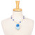 Floral and Heart-Themed Gold-Accented Blue Pendant Necklace 'My Sky Heart'
